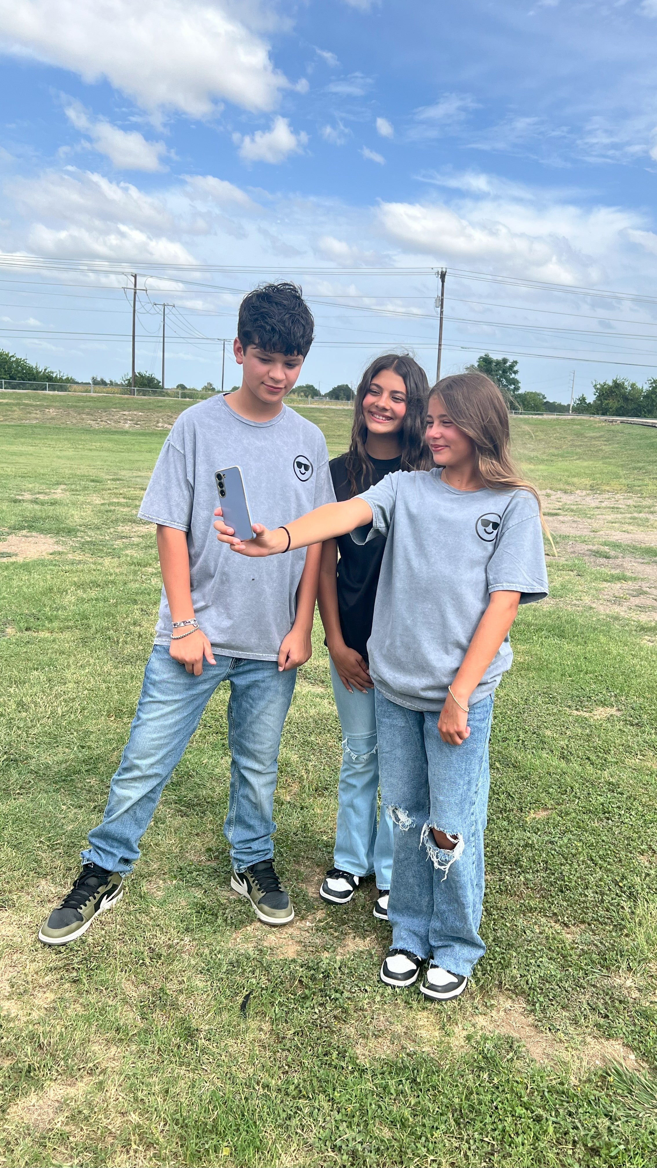 Teens modeling streetwear